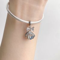 Original Design Cute Mermaid Shell Whale Sterling Silver Inlay Zircon Jewelry Accessories main image 9