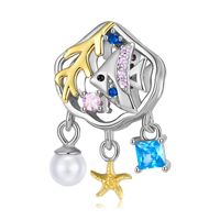 Original Design Cute Mermaid Shell Whale Sterling Silver Inlay Zircon Jewelry Accessories sku image 7