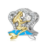 Original Design Cute Mermaid Shell Whale Sterling Silver Inlay Zircon Jewelry Accessories sku image 6
