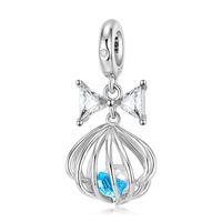 Original Design Cute Mermaid Shell Whale Sterling Silver Inlay Zircon Jewelry Accessories sku image 4