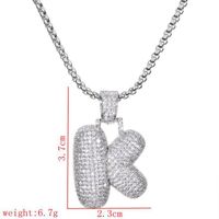Wholesale Lady Letter 304 Stainless Steel Copper Plating Inlay Zircon Necklace sku image 11