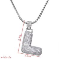 Wholesale Lady Letter 304 Stainless Steel Copper Plating Inlay Zircon Necklace sku image 12