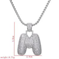 Wholesale Lady Letter 304 Stainless Steel Copper Plating Inlay Zircon Necklace sku image 13