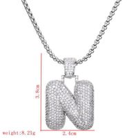 Wholesale Lady Letter 304 Stainless Steel Copper Plating Inlay Zircon Necklace sku image 14