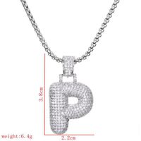 Wholesale Lady Letter 304 Stainless Steel Copper Plating Inlay Zircon Necklace sku image 16