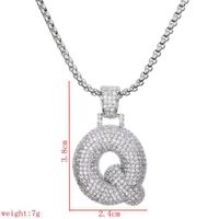 Wholesale Lady Letter 304 Stainless Steel Copper Plating Inlay Zircon Necklace sku image 17