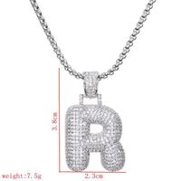 Wholesale Lady Letter 304 Stainless Steel Copper Plating Inlay Zircon Necklace sku image 18
