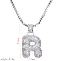 De Gros Dame Lettre Acier Inoxydable 304 Le Cuivre Placage Incruster Zircon Collier sku image 18