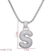 Wholesale Lady Letter 304 Stainless Steel Copper Plating Inlay Zircon Necklace sku image 19