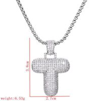 Wholesale Lady Letter 304 Stainless Steel Copper Plating Inlay Zircon Necklace sku image 20