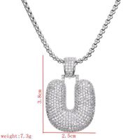 Wholesale Lady Letter 304 Stainless Steel Copper Plating Inlay Zircon Necklace sku image 21