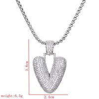 Wholesale Lady Letter 304 Stainless Steel Copper Plating Inlay Zircon Necklace sku image 22