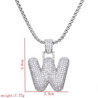 Wholesale Lady Letter 304 Stainless Steel Copper Plating Inlay Zircon Necklace sku image 23