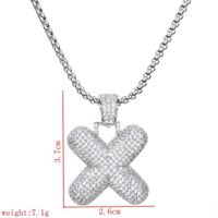 Wholesale Lady Letter 304 Stainless Steel Copper Plating Inlay Zircon Necklace sku image 24
