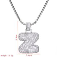 Wholesale Lady Letter 304 Stainless Steel Copper Plating Inlay Zircon Necklace sku image 26