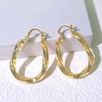 1 Pair Elegant Lady Round Plating Copper Gold Plated Earrings main image 2