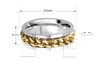Simple Style Geometric Titanium Steel Chain Men's Rings main image 2