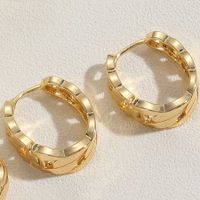 1 Pair Simple Style Twist Plating Copper 14k Gold Plated Hoop Earrings Drop Earrings sku image 3