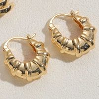 1 Pair Simple Style Twist Plating Copper 14k Gold Plated Hoop Earrings Drop Earrings sku image 4