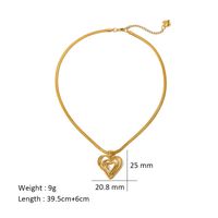 Retro Heart Shape Stainless Steel Plating Hollow Out 18k Gold Plated Pendant Necklace main image 2