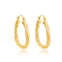 1 Pair Elegant Solid Color Plating Pleated Stainless Steel Gold Plated Earrings sku image 1