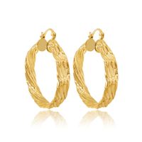 1 Pair Elegant Solid Color Plating Pleated Stainless Steel Gold Plated Earrings sku image 4