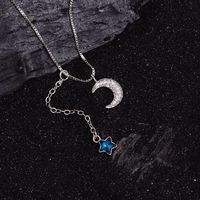 Simple Style Star Moon Copper Pendant Necklace main image 4