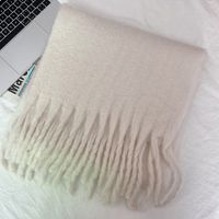 Women's Basic Simple Style Solid Color Circle Yarn Scarf sku image 1