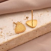 1 Pair Simple Style Hexagon Cross Crown Plating Stainless Steel 14K Gold Plated Ear Studs main image 5
