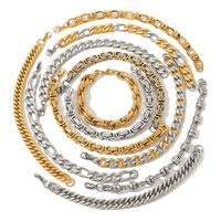 304 Stainless Steel 18K Gold Plated Hip-Hop Handmade Plating Chain Geometric Bracelets main image 7