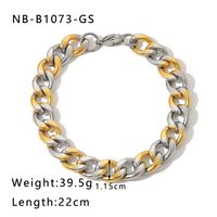 304 Stainless Steel 18K Gold Plated Hip-Hop Handmade Plating Chain Geometric Bracelets sku image 3