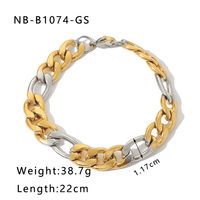 304 Stainless Steel 18K Gold Plated Hip-Hop Handmade Plating Chain Geometric Bracelets sku image 4