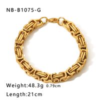 304 Stainless Steel 18K Gold Plated Hip-Hop Handmade Plating Chain Geometric Bracelets sku image 7