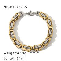 304 Stainless Steel 18K Gold Plated Hip-Hop Handmade Plating Chain Geometric Bracelets sku image 8