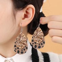 1 Pair Vintage Style Leopard Pu Leather Drop Earrings main image 5