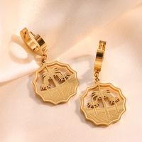 1 Pair Simple Style Commute Solid Color Plating Inlay 304 Stainless Steel Zircon 18K Gold Plated Drop Earrings main image 6