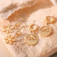 1 Pair Simple Style Commute Solid Color Plating Inlay 304 Stainless Steel Zircon 18K Gold Plated Drop Earrings main image 1
