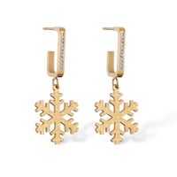 1 Pair Simple Style Commute Solid Color Plating Inlay 304 Stainless Steel Zircon 18K Gold Plated Drop Earrings sku image 2