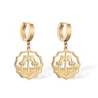 1 Pair Simple Style Commute Solid Color Plating Inlay 304 Stainless Steel Zircon 18K Gold Plated Drop Earrings sku image 1