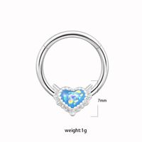 1 Piece Nose Rings & Studs Cute Sweet Heart Shape 316 Stainless Steel  Copper Plating Inlay Acrylic White Gold Plated main image 2