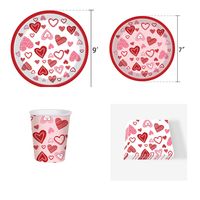 Valentine's Day Sweet Pastoral Heart Shape Paper Family Gathering Party Festival Tableware sku image 1