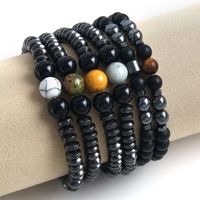 Classic Style Round Stainless Steel Natural Stone Bracelets main image 1