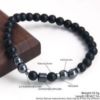 Classic Style Round Stainless Steel Natural Stone Bracelets main image 4
