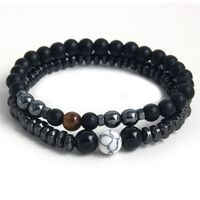 Classic Style Round Stainless Steel Natural Stone Bracelets main image 6