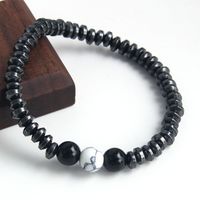 Classic Style Round Stainless Steel Natural Stone Bracelets sku image 4