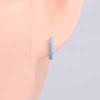 1 Pair Simple Style Round Enamel Plating Sterling Silver White Gold Plated Gold Plated Earrings main image 4