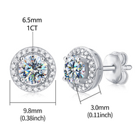 Simple Style Round Sterling Silver Gra Plating Inlay Moissanite Silver Plated Ear Studs main image 2