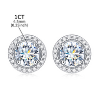 Simple Style Round Sterling Silver Gra Plating Inlay Moissanite Silver Plated Ear Studs main image 3