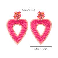1 Pair Sweet Heart Shape Handmade Stainless Steel Cloth Glass Drop Earrings main image 2