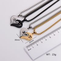 Stainless Steel 18K Gold Plated Simple Style Heart Shape Pendant Necklace main image 2